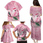 Pink Cockatoo Australia Family Matching Puletasi and Hawaiian Shirt Aussie Cacatua Leadbeateri - Aboriginal Art
