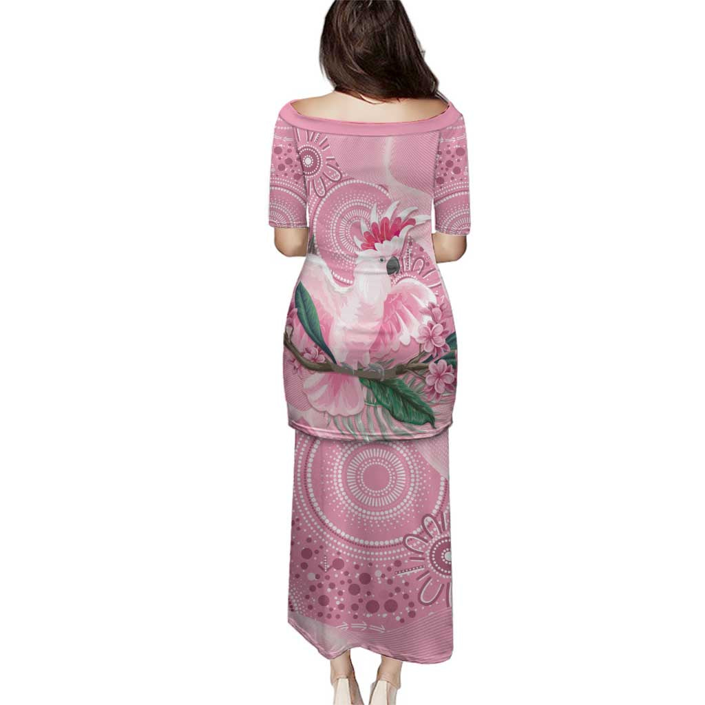 Pink Cockatoo Australia Family Matching Puletasi and Hawaiian Shirt Aussie Cacatua Leadbeateri - Aboriginal Art