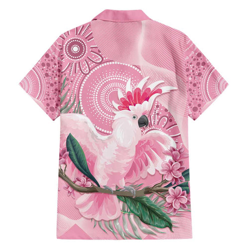 Pink Cockatoo Australia Family Matching Short Sleeve Bodycon Dress and Hawaiian Shirt Aussie Cacatua Leadbeateri - Aboriginal Art