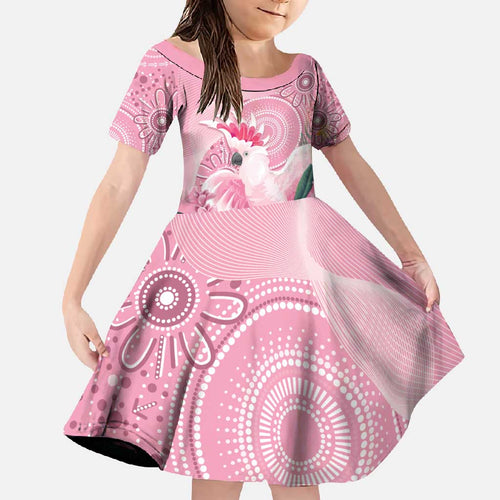 Pink Cockatoo Australia Family Matching Summer Maxi Dress and Hawaiian Shirt Aussie Cacatua Leadbeateri - Aboriginal Art