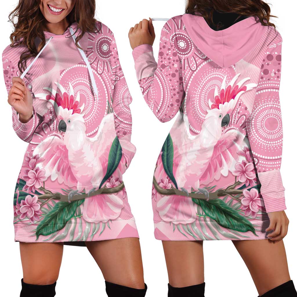 Pink Cockatoo Australia Hoodie Dress Aussie Cacatua Leadbeateri - Aboriginal Art