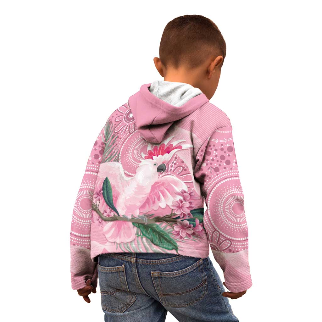 Pink Cockatoo Australia Kid Hoodie Aussie Cacatua Leadbeateri - Aboriginal Art
