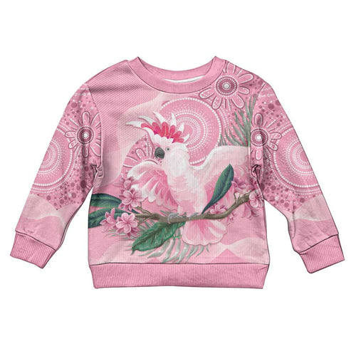 Pink Cockatoo Australia Kid Ugly Christmas Sweater Aussie Cacatua Leadbeateri - Aboriginal Art
