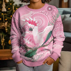 Pink Cockatoo Australia Kid Ugly Christmas Sweater Aussie Cacatua Leadbeateri - Aboriginal Art