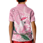 Pink Cockatoo Australia Kid Polo Shirt Aussie Cacatua Leadbeateri - Aboriginal Art