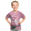 Pink Cockatoo Australia Kid T Shirt Aussie Cacatua Leadbeateri - Aboriginal Art