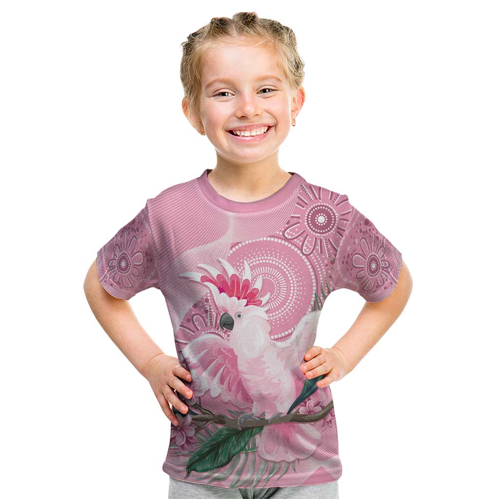 Pink Cockatoo Australia Kid T Shirt Aussie Cacatua Leadbeateri - Aboriginal Art