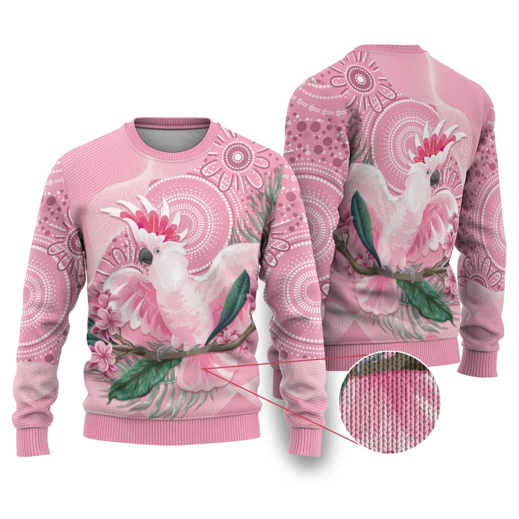 Pink Cockatoo Australia Ugly Christmas Sweater Aussie Cacatua Leadbeateri - Aboriginal Art