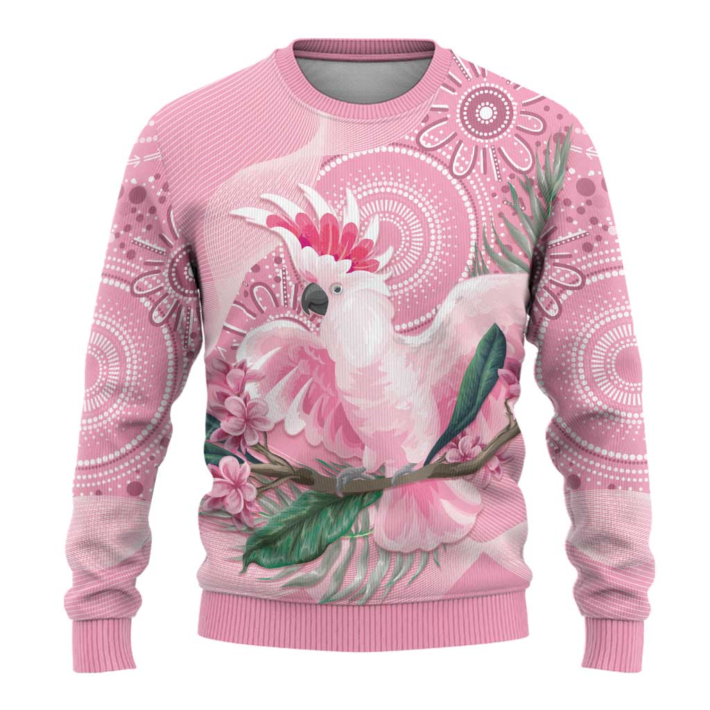Pink Cockatoo Australia Ugly Christmas Sweater Aussie Cacatua Leadbeateri - Aboriginal Art