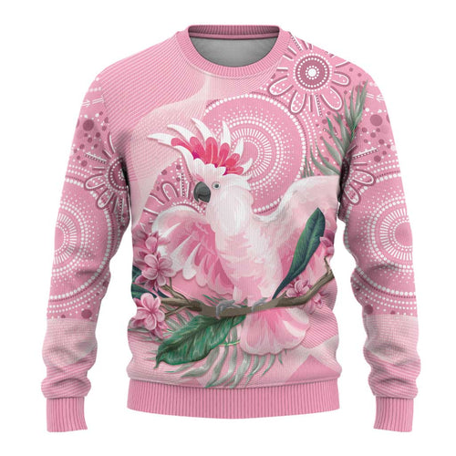 Pink Cockatoo Australia Ugly Christmas Sweater Aussie Cacatua Leadbeateri - Aboriginal Art