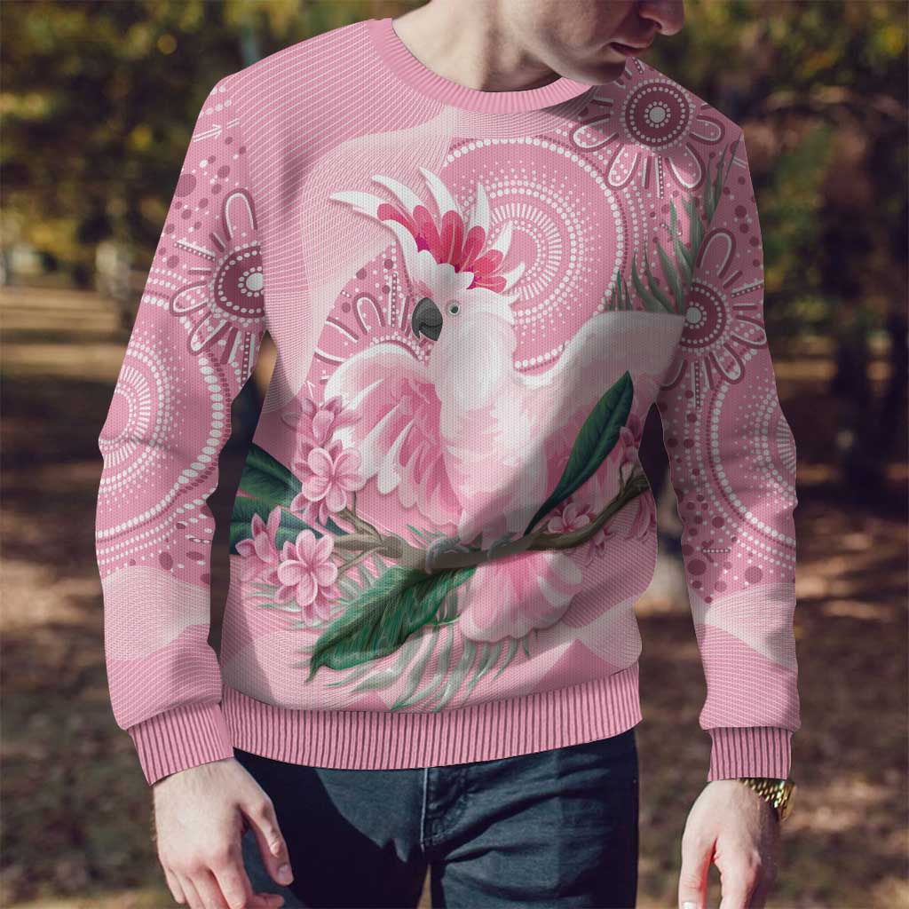 Pink Cockatoo Australia Ugly Christmas Sweater Aussie Cacatua Leadbeateri - Aboriginal Art