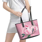 Pink Cockatoo Australia Leather Tote Bag Aussie Cacatua Leadbeateri - Aboriginal Art