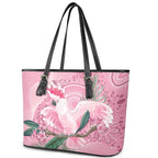 Pink Cockatoo Australia Leather Tote Bag Aussie Cacatua Leadbeateri - Aboriginal Art
