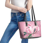 Pink Cockatoo Australia Leather Tote Bag Aussie Cacatua Leadbeateri - Aboriginal Art