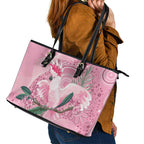 Pink Cockatoo Australia Leather Tote Bag Aussie Cacatua Leadbeateri - Aboriginal Art