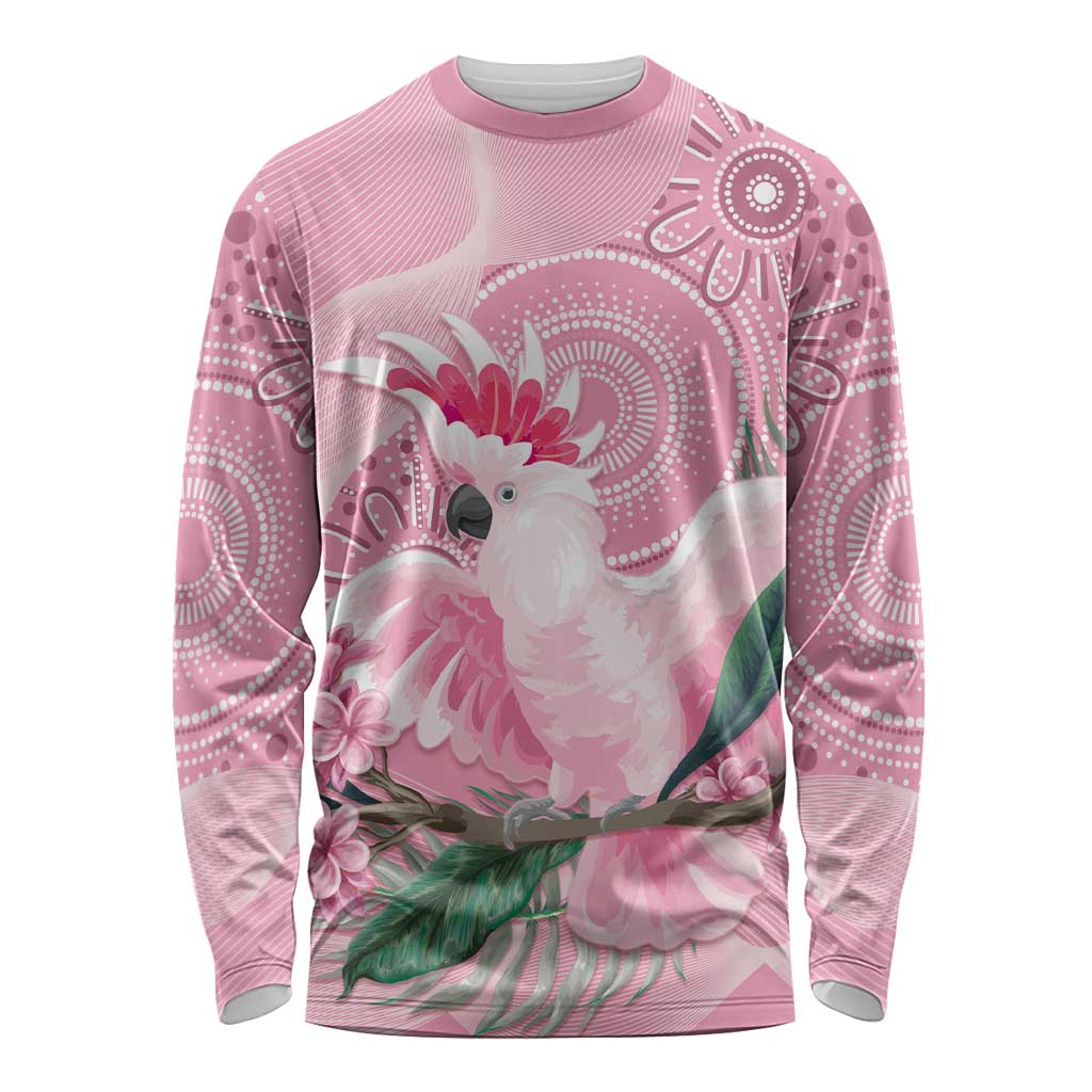 Pink Cockatoo Australia Long Sleeve Shirt Aussie Cacatua Leadbeateri - Aboriginal Art