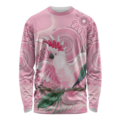 Pink Cockatoo Australia Long Sleeve Shirt Aussie Cacatua Leadbeateri - Aboriginal Art
