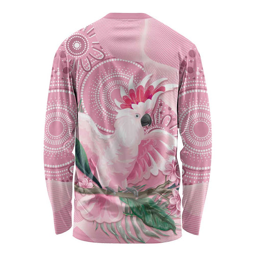 Pink Cockatoo Australia Long Sleeve Shirt Aussie Cacatua Leadbeateri - Aboriginal Art
