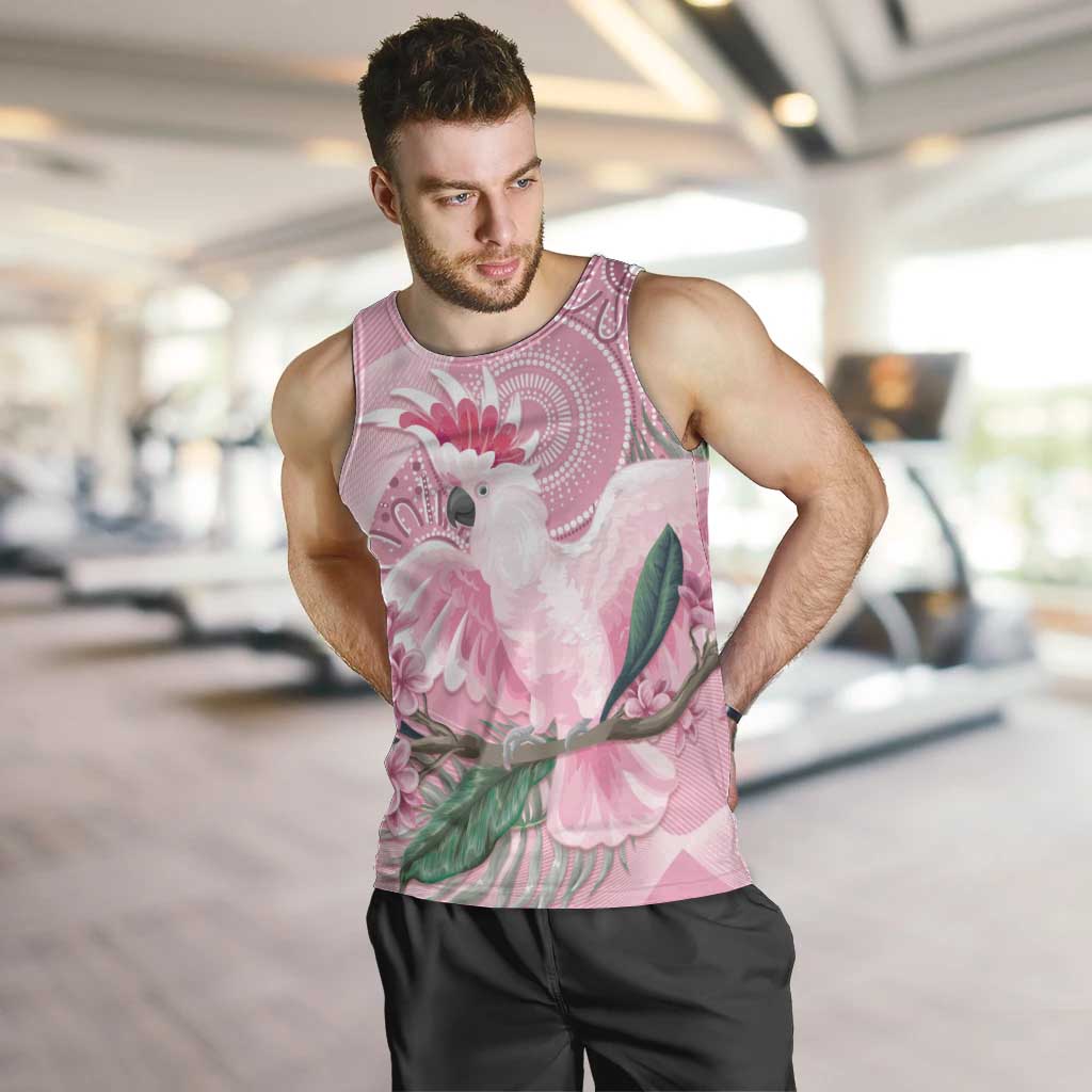 Pink Cockatoo Australia Men Tank Top Aussie Cacatua Leadbeateri - Aboriginal Art