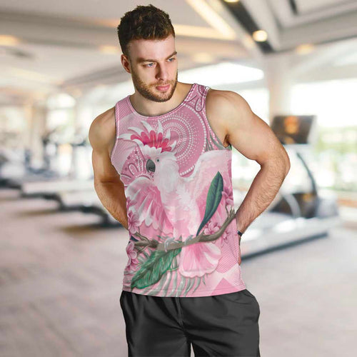Pink Cockatoo Australia Men Tank Top Aussie Cacatua Leadbeateri - Aboriginal Art