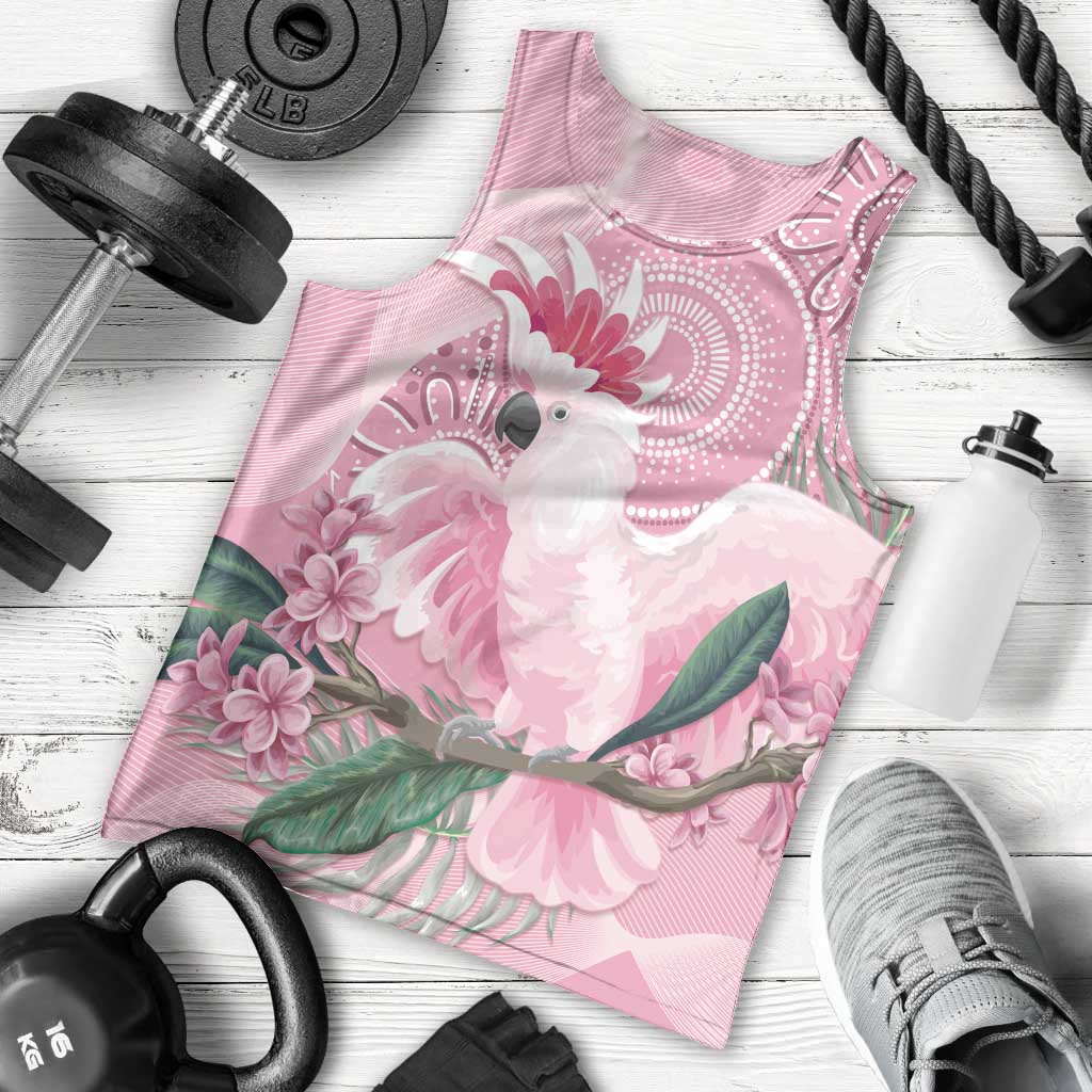 Pink Cockatoo Australia Men Tank Top Aussie Cacatua Leadbeateri - Aboriginal Art