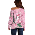 Pink Cockatoo Australia Off Shoulder Sweater Aussie Cacatua Leadbeateri - Aboriginal Art