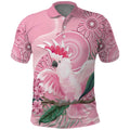 Pink Cockatoo Australia Polo Shirt Aussie Cacatua Leadbeateri - Aboriginal Art