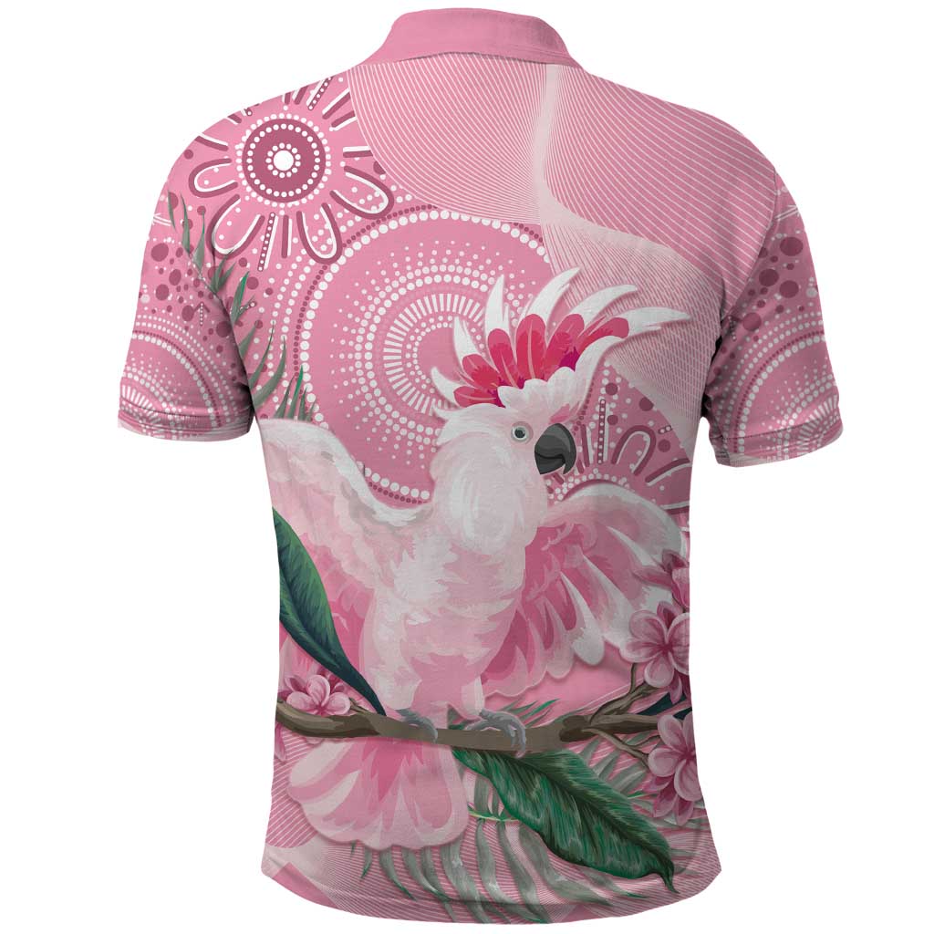 Pink Cockatoo Australia Polo Shirt Aussie Cacatua Leadbeateri - Aboriginal Art