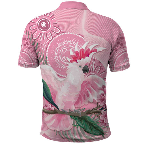 Pink Cockatoo Australia Polo Shirt Aussie Cacatua Leadbeateri - Aboriginal Art