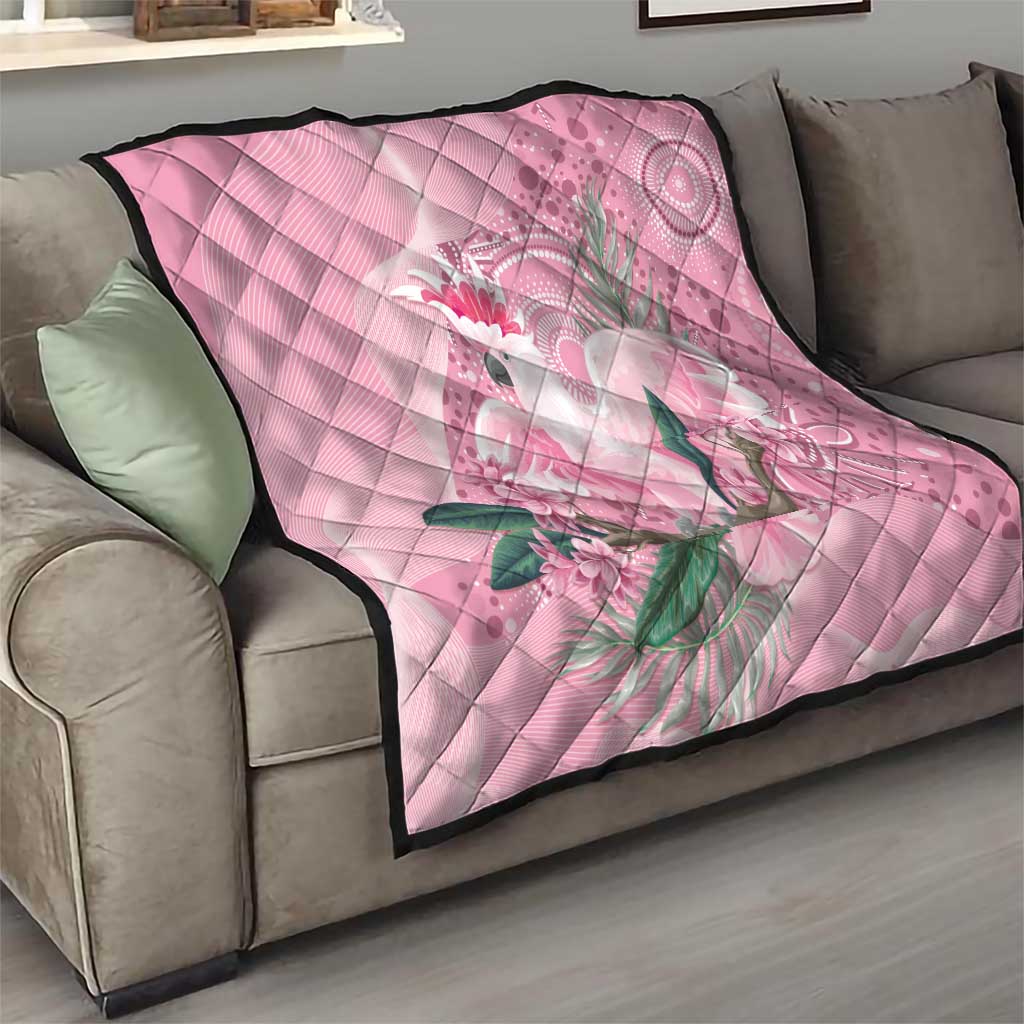 Pink Cockatoo Australia Quilt Aussie Cacatua Leadbeateri - Aboriginal Art
