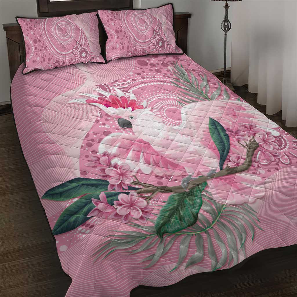 Pink Cockatoo Australia Quilt Bed Set Aussie Cacatua Leadbeateri - Aboriginal Art