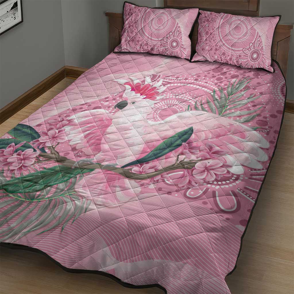Pink Cockatoo Australia Quilt Bed Set Aussie Cacatua Leadbeateri - Aboriginal Art