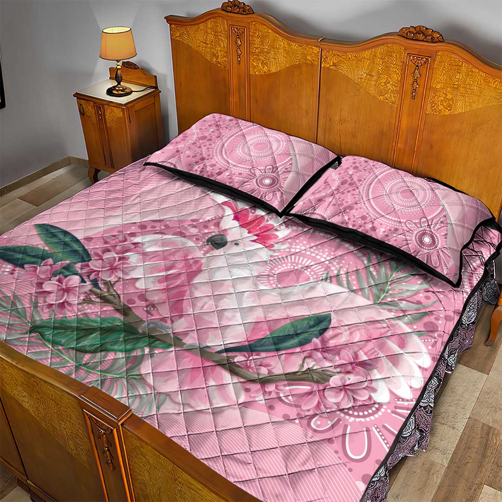 Pink Cockatoo Australia Quilt Bed Set Aussie Cacatua Leadbeateri - Aboriginal Art