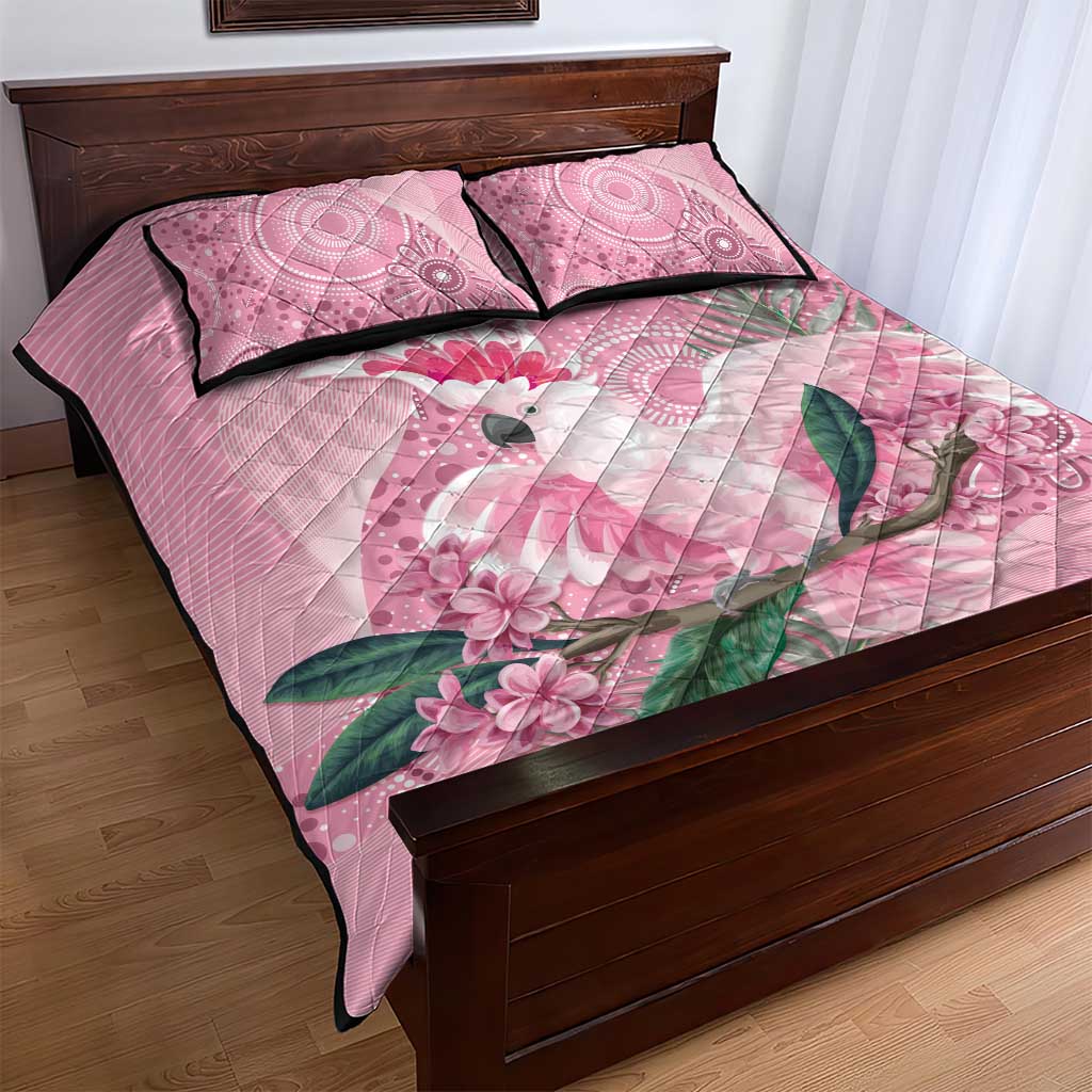 Pink Cockatoo Australia Quilt Bed Set Aussie Cacatua Leadbeateri - Aboriginal Art
