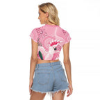 Pink Cockatoo Australia Raglan Cropped T Shirt Aussie Cacatua Leadbeateri - Aboriginal Art