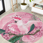 Pink Cockatoo Australia Round Carpet Aussie Cacatua Leadbeateri - Aboriginal Art