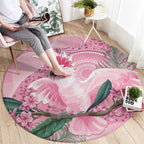 Pink Cockatoo Australia Round Carpet Aussie Cacatua Leadbeateri - Aboriginal Art