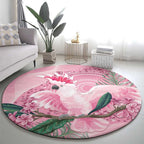 Pink Cockatoo Australia Round Carpet Aussie Cacatua Leadbeateri - Aboriginal Art