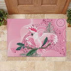 Pink Cockatoo Australia Rubber Doormat Aussie Cacatua Leadbeateri - Aboriginal Art