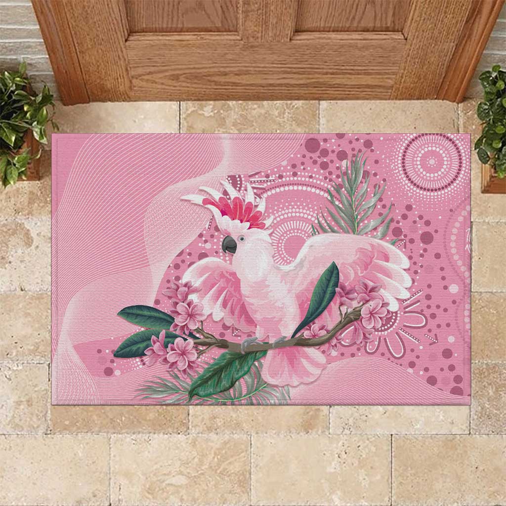 Pink Cockatoo Australia Rubber Doormat Aussie Cacatua Leadbeateri - Aboriginal Art