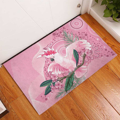 Pink Cockatoo Australia Rubber Doormat Aussie Cacatua Leadbeateri - Aboriginal Art