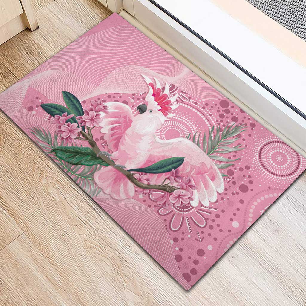 Pink Cockatoo Australia Rubber Doormat Aussie Cacatua Leadbeateri - Aboriginal Art