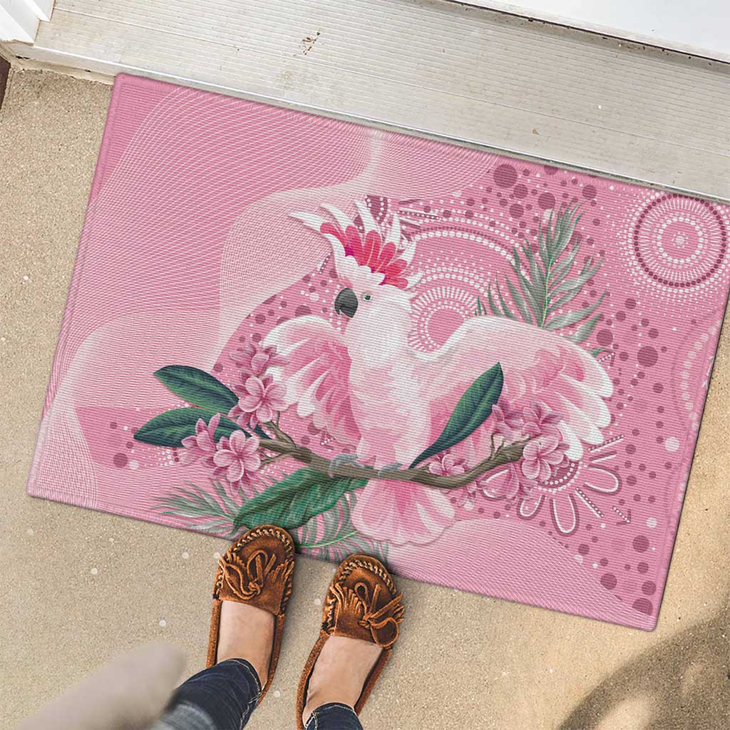 Pink Cockatoo Australia Rubber Doormat Aussie Cacatua Leadbeateri - Aboriginal Art