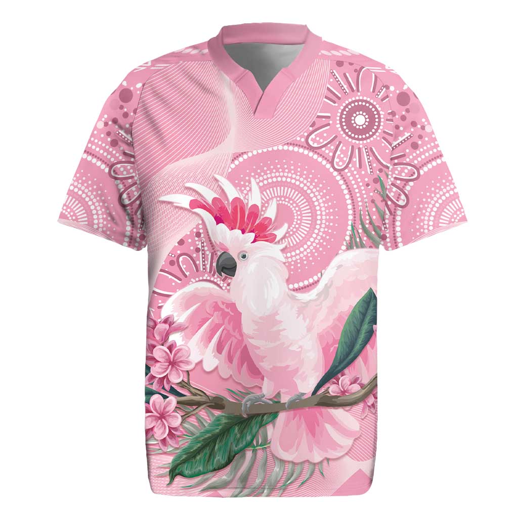 Pink Cockatoo Australia Rugby Jersey Aussie Cacatua Leadbeateri - Aboriginal Art