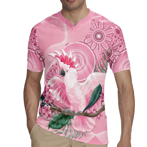 Pink Cockatoo Australia Rugby Jersey Aussie Cacatua Leadbeateri - Aboriginal Art