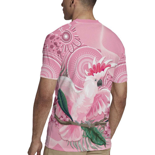 Pink Cockatoo Australia Rugby Jersey Aussie Cacatua Leadbeateri - Aboriginal Art