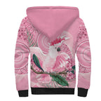 Pink Cockatoo Australia Sherpa Hoodie Aussie Cacatua Leadbeateri - Aboriginal Art