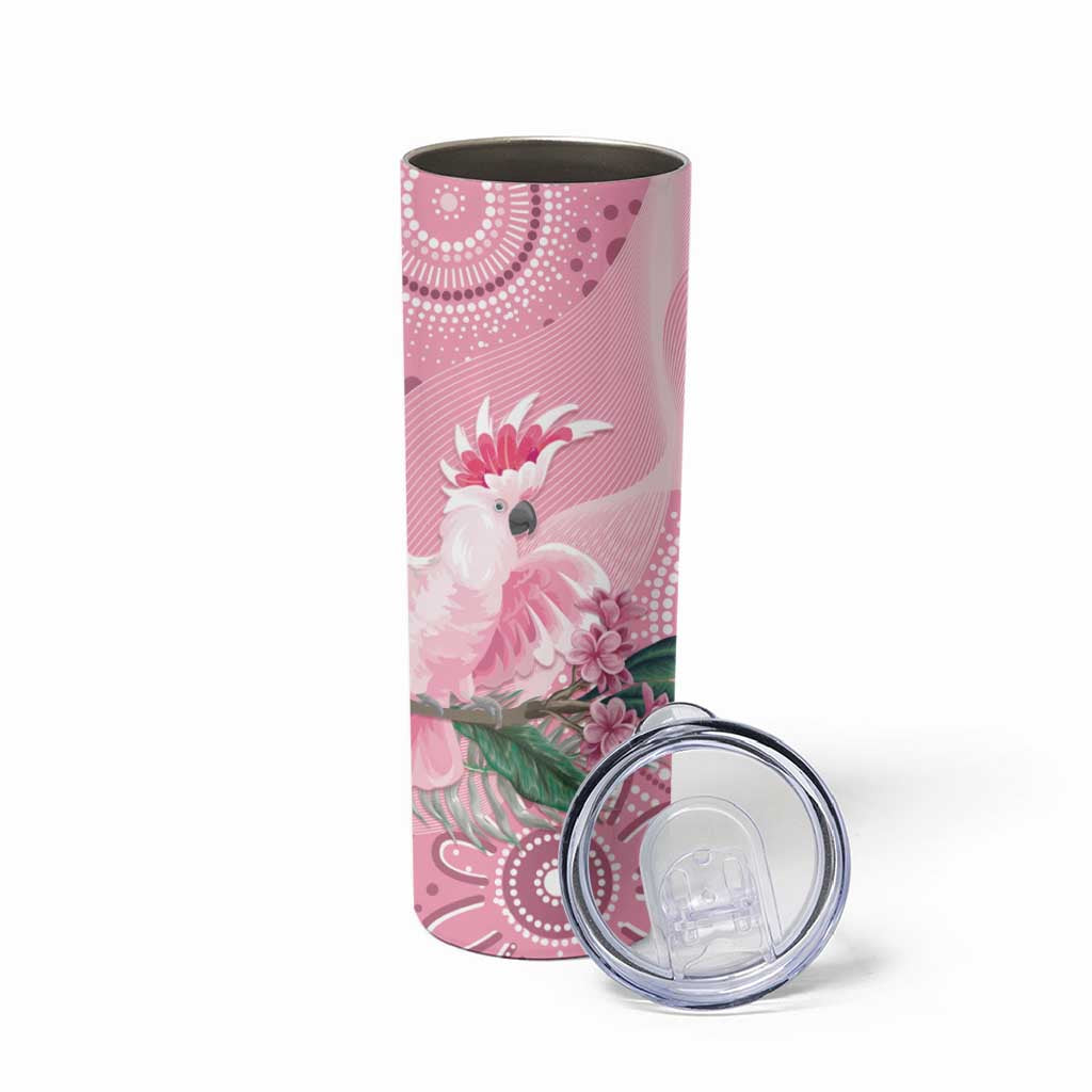 Pink Cockatoo Australia Skinny Tumbler Aussie Cacatua Leadbeateri - Aboriginal Art