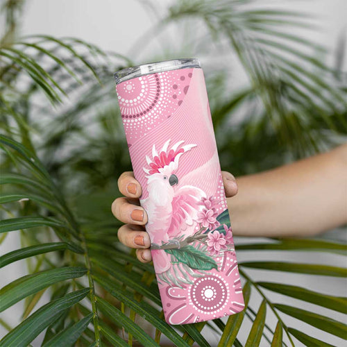 Pink Cockatoo Australia Skinny Tumbler Aussie Cacatua Leadbeateri - Aboriginal Art