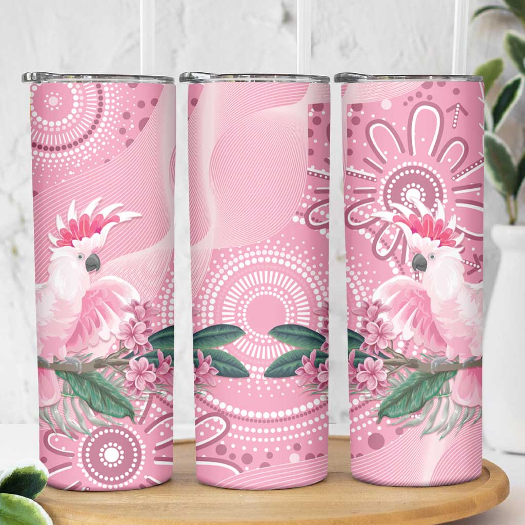 Pink Cockatoo Australia Skinny Tumbler Aussie Cacatua Leadbeateri - Aboriginal Art